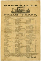 Mit der neuen und großen Dampffähre Birdie Brent, größte westlich von St. Louis. Fähre fährt alle 20 Minuten über den Missouri, trägt 25